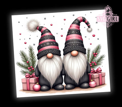 Christmas Gnomes Tumbler, Cute Gnome Design, Holiday Drinkware, 20oz Sublimation Wrap, Winter Decor, Digital Download, Festive Gift Sublimation SvggirlplusArt 
