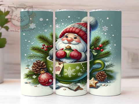 Christmas Gnomes Tumbler, Green Gnome Design, 20oz Tumbler Wrap, Holiday Drinkware, Winter Tumbler PNG, Sublimation Design, Cute Gnome Christmas Sublimation Lara' s Designs 