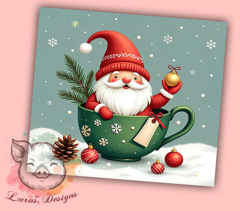 Christmas Gnomes Tumbler, Green Gnome Design, 20oz Tumbler Wrap, Holiday Drinkware, Winter Tumbler PNG, Sublimation Design, Cute Gnome Christmas Sublimation Lara' s Designs 