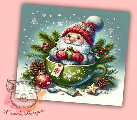 Christmas Gnomes Tumbler, Green Gnome Design, 20oz Tumbler Wrap, Holiday Drinkware, Winter Tumbler PNG, Sublimation Design, Cute Gnome Christmas Sublimation Lara' s Designs 