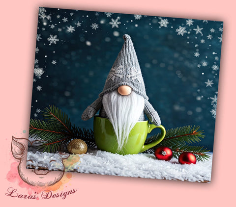 Christmas Gnomes Tumbler, Green Gnome Design, 20oz Tumbler Wrap, Holiday Drinkware, Winter Tumbler PNG, Sublimation Design, Cute Gnome Christmas Sublimation Lara' s Designs 
