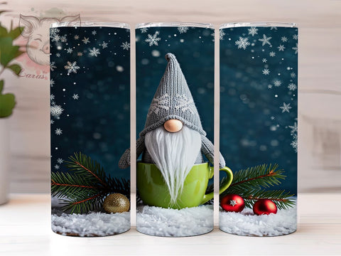 Christmas Gnomes Tumbler, Green Gnome Design, 20oz Tumbler Wrap, Holiday Drinkware, Winter Tumbler PNG, Sublimation Design, Cute Gnome Christmas Sublimation Lara' s Designs 