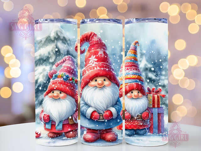 Christmas Gnomes Tumbler Wrap Design, 20oz Skinny Tumbler Wrap, Gnomes Sublimation Tumbler Wrap Sublimation SvggirlplusArt 