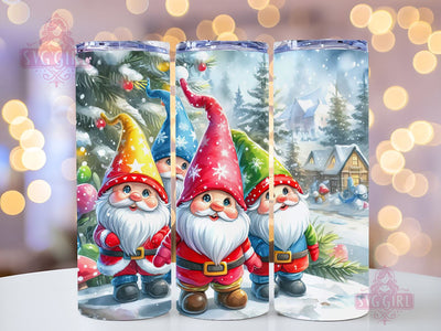 Christmas Gnomes Tumbler Wrap Design, 20oz Skinny Tumbler Wrap, Sublimation Tumbler Wrap, Tumbler Wrap PNG, Christmas Decor, Cute Gnomes, Gnome Lover Sublimation SvggirlplusArt 