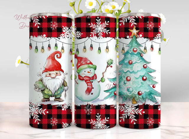 Christmas Gnomes Tumbler Wrap Festive 20oz Tumbler Wrap Png Seamless Design Sublimation Digital Download Sublimation WillowSageDesign 