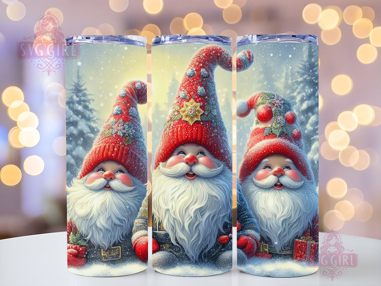 Merry Christmas gnome tumbler – Tumbler wrap design