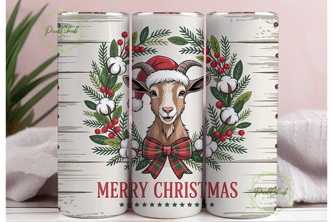 Christmas Goat 20oz Tumbler Wrap Sublimation PixelChick 