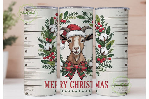 Christmas Goat 20oz Tumbler Wrap Sublimation PixelChick 