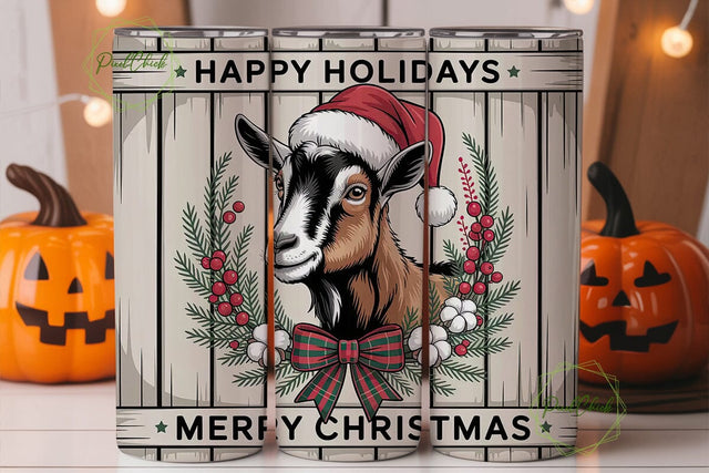 Christmas Goat 20oz Tumbler Wrap Sublimation PixelChick 