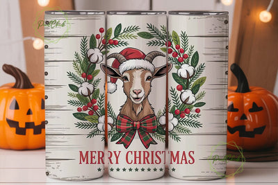 Christmas Goat 20oz Tumbler Wrap Sublimation PixelChick 