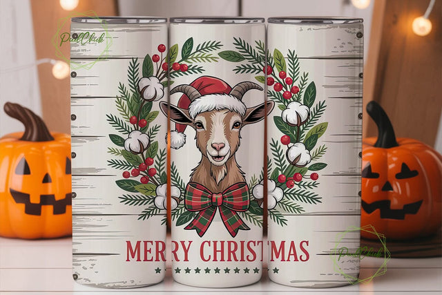 Christmas Goat 20oz Tumbler Wrap Sublimation PixelChick 