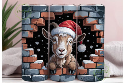 Christmas Goat 20oz Tumbler Wrap Sublimation PixelChick 