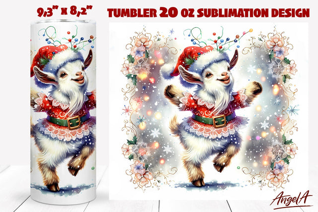 Christmas goat tumbler wrap sublimation, funny farm animals Sublimation Angelina Semenova 