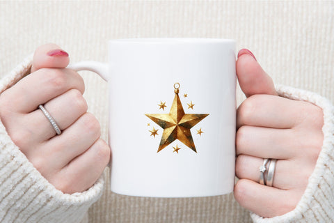 Christmas Gold Star Sublimation Clipart Sublimation designartist 