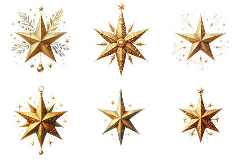 Christmas Gold Star Sublimation Clipart Sublimation designartist 