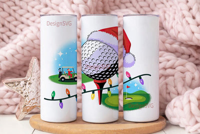 Christmas Golf Tumbler Wrap Sublimation DesignSVG 