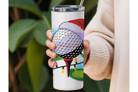 Christmas Golf Tumbler Wrap Sublimation DesignSVG 
