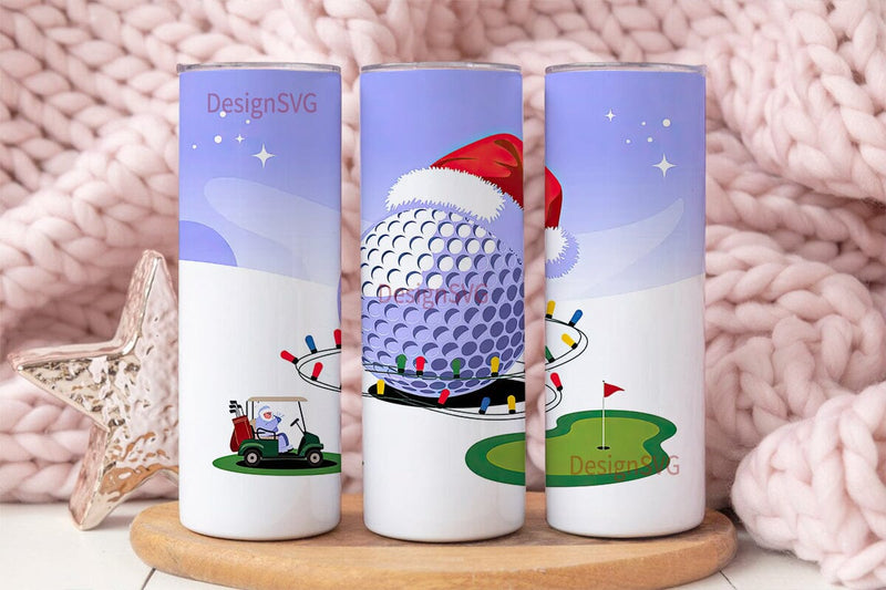 Christmas Golf Tumbler Wrap Sublimation DesignSVG 
