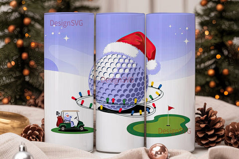 Christmas Golf Tumbler Wrap Sublimation DesignSVG 
