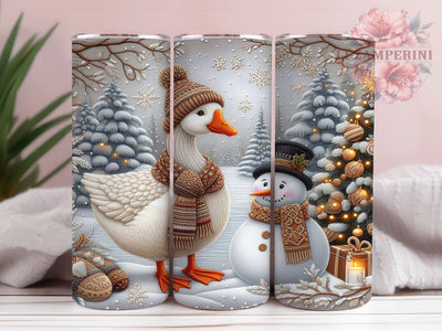 Christmas Goose Farmhouse Tumbler, Cozy Snowman Wrap, Festive Holiday Sublimation Design, Rustic Christmas Cup, 20Oz Skinny Tumbler Wrap, Winter Farmhouse Mug, Country Holiday Design Sublimation Li Zamperini 