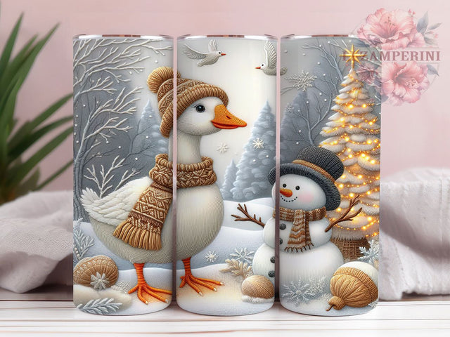Christmas Goose Farmhouse Tumbler, Cozy Snowman Wrap, Festive Holiday Sublimation Design, Rustic Christmas Cup, 20Oz Skinny Tumbler Wrap, Winter Farmhouse Mug, Country Holiday Design Sublimation Li Zamperini 