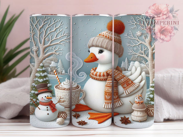 Christmas Goose Farmhouse Tumbler, Cozy Snowman Wrap, Festive Holiday Sublimation Design, Rustic Christmas Cup, 20Oz Skinny Tumbler Wrap, Winter Farmhouse Mug, Country Holiday Design Sublimation Li Zamperini 