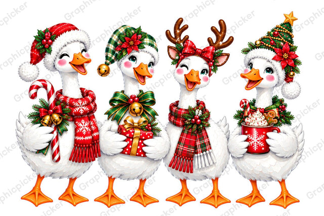 Christmas Goose PNG, Christmas Sublimation PNG Sublimation DesignPlante 503 