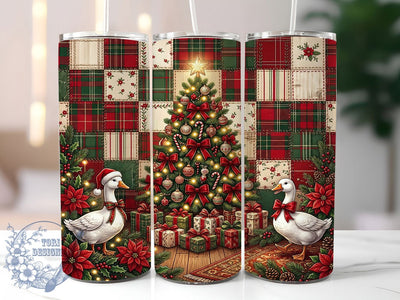 Christmas Goose Quilt 20oz Tumbler, Christmas Goose, Goose Quilt, Christmas Quilt, Goose Tumbler, Quilt Tumbler, Christmas Goose PNG, Goose Quilt PNG Sublimation ToriDesigns 