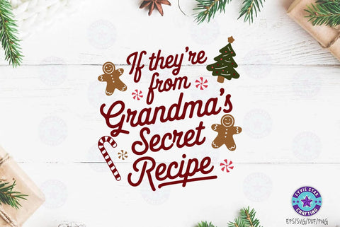 Christmas Grandmas Secret Recipe SVG , Christmas T shirt, Christmas Illustration SVG FiveStarCrafting 