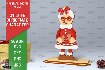 Christmas Granny Laser Cut. Christmas Decoration SVG Design SVG Evgenyia Guschina 