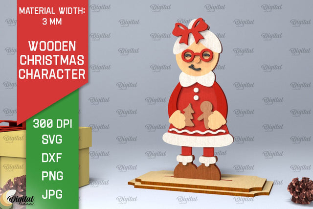 Christmas Granny Laser Cut. Christmas Decoration SVG Design SVG Evgenyia Guschina 