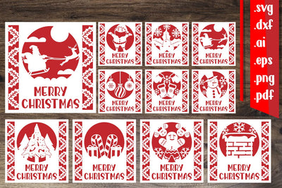 Christmas Greeting Card 4 BUNDLE SVG zafrans studio 