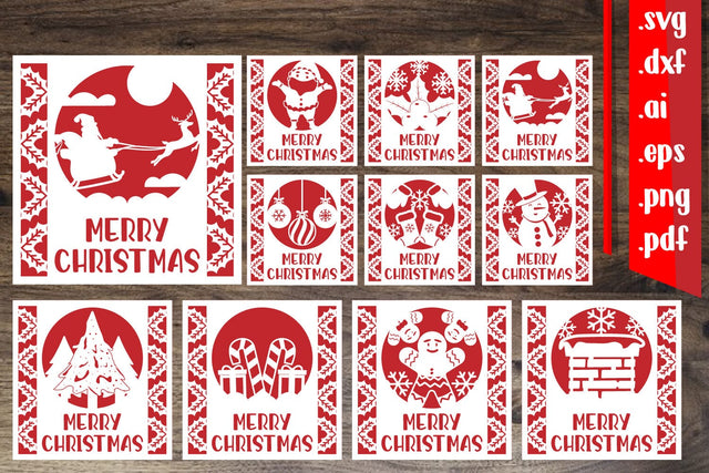 Christmas Greeting Card 4 BUNDLE SVG zafrans studio 