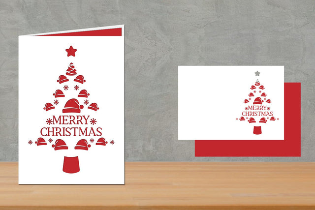 Christmas Greeting card, Christmas Folded Card SVG zafrans studio 