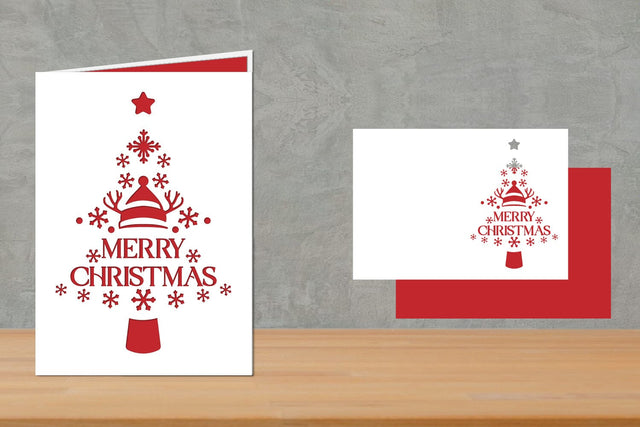 Christmas Greeting card, Christmas Folded Card SVG zafrans studio 