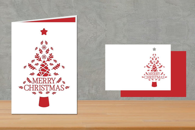Christmas Greeting card, Christmas Folded Card SVG zafrans studio 