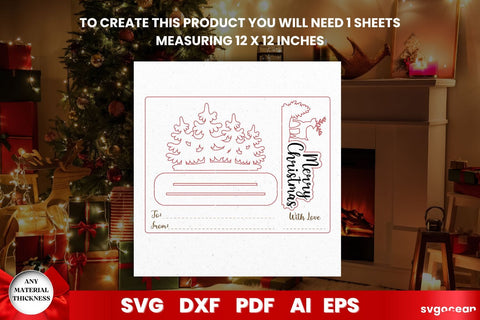 Christmas Greeting Card Laser Cut SVG SvgOcean 