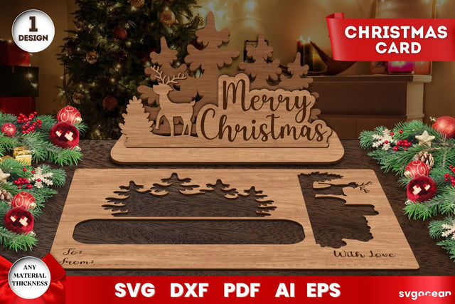 Christmas Greeting Card Laser Cut SVG SvgOcean 