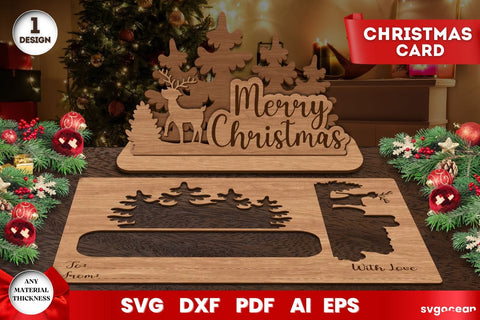 Christmas Greeting Card Laser Cut SVG SvgOcean 