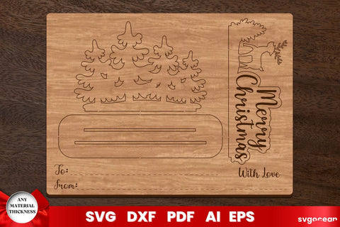 Christmas Greeting Card Laser Cut SVG SvgOcean 