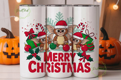 Christmas Gremlins 20oz Tumbler Wrap Sublimation PixelChick 