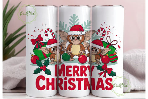 Christmas Gremlins 20oz Tumbler Wrap Sublimation PixelChick 