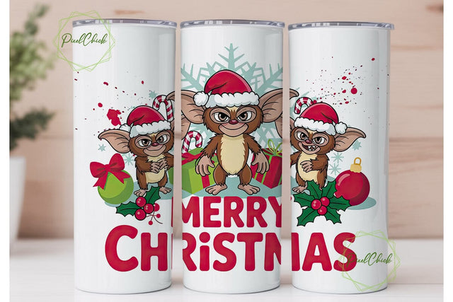 Christmas Gremlins 20oz Tumbler Wrap Sublimation PixelChick 