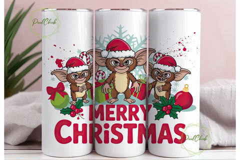 Christmas Gremlins 20oz Tumbler Wrap Sublimation PixelChick 