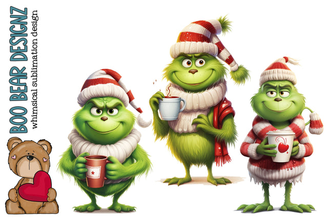 Christmas Grinch Clipart Sublimation Boo Bear Designz 