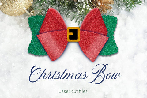 Christmas hair bow template, Holiday decoration laser cut 3D Paper AnastasiyaArtDesign 