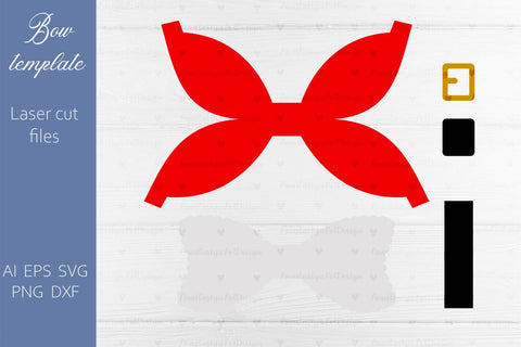 Christmas hair bow template, Holiday decoration laser cut 3D Paper AnastasiyaArtDesign 