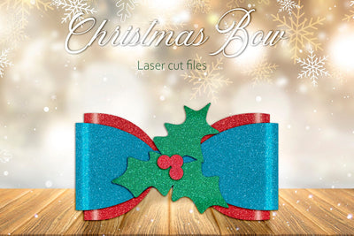 Christmas hair bow template svg, Christmas decoration 3D Paper AnastasiyaArtDesign 