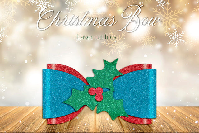 Christmas hair bow template svg, Christmas decoration 3D Paper AnastasiyaArtDesign 