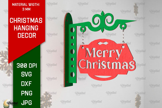 Christmas Hanging Decor Laser Cut. Christmas Home Decor SVG SVG Evgenyia Guschina 